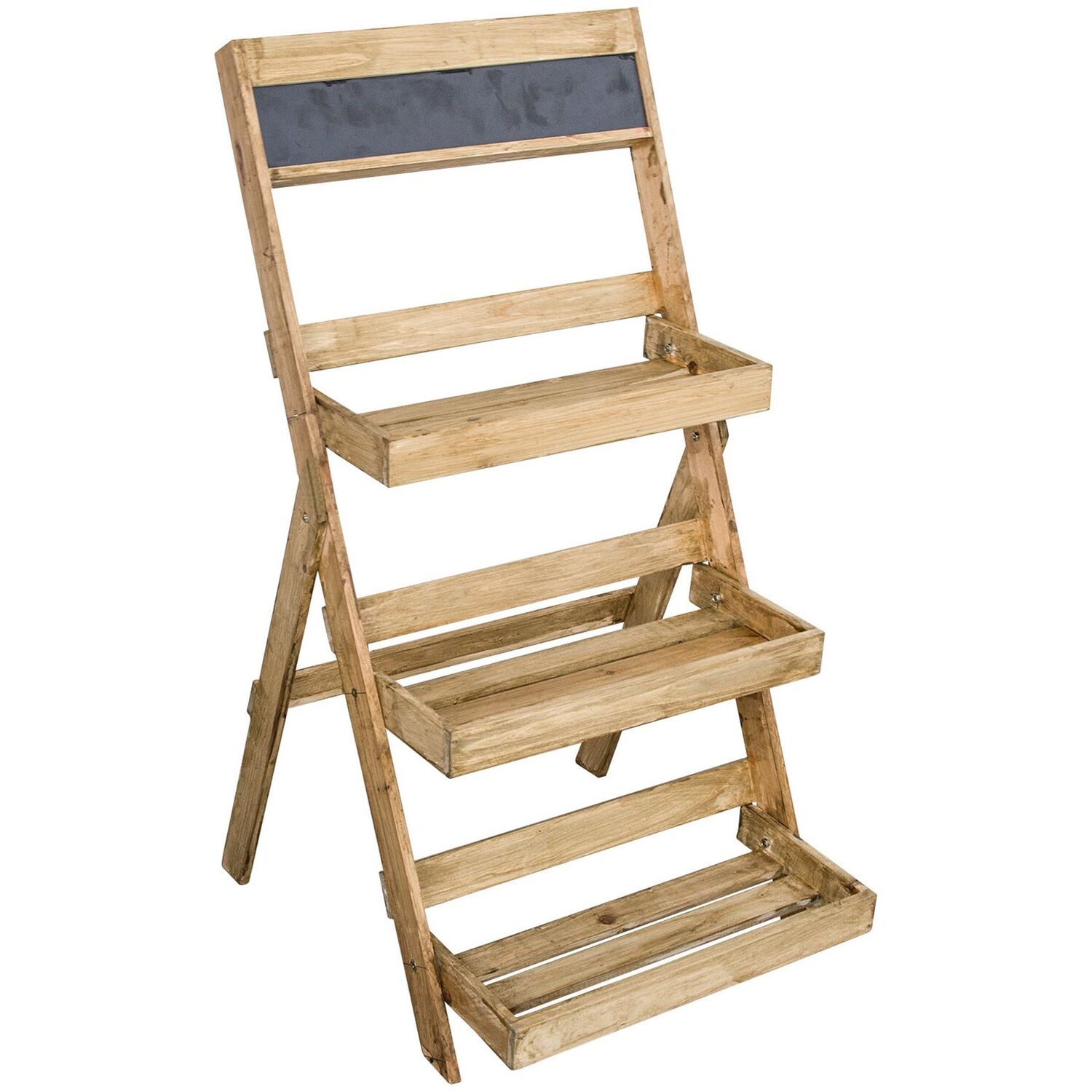3 Tier Wooden Plant Pot Stand Folding Garden Display Etagere Shelf ...