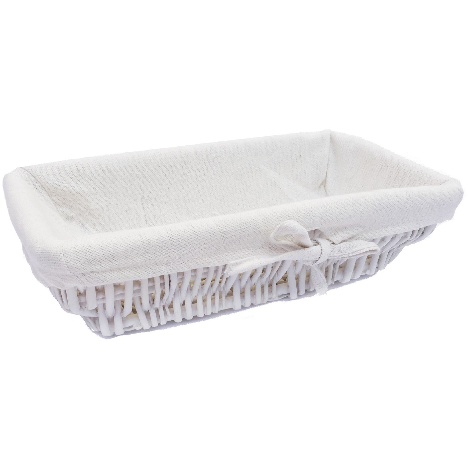 Image of Wider Shallow Wicker Storage Basket Hamper&hellip;