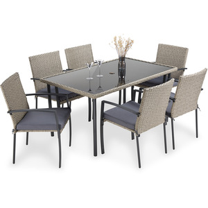Garden Dining Table and Chairs Set 6 Seater