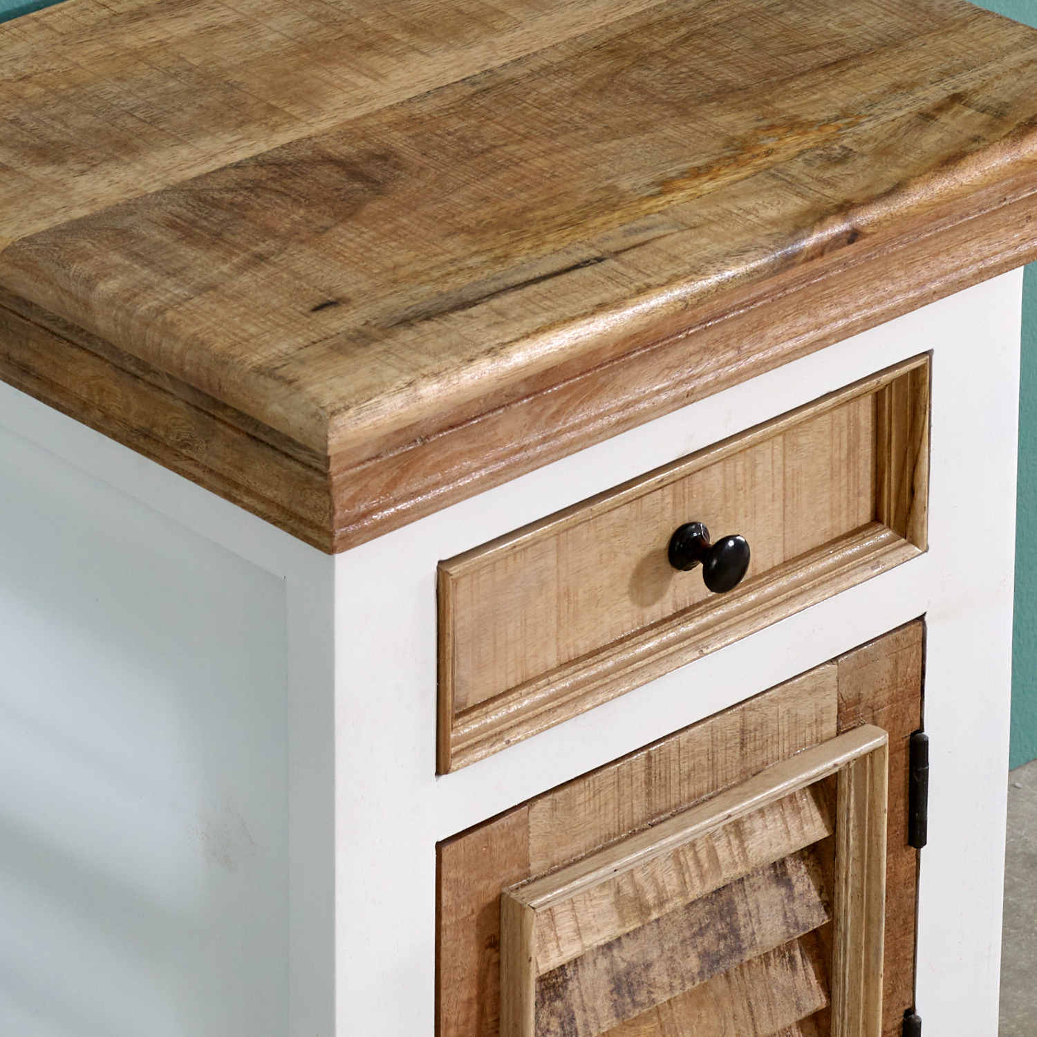 Bianco Solid Mango Wood Tv Cabinet White
