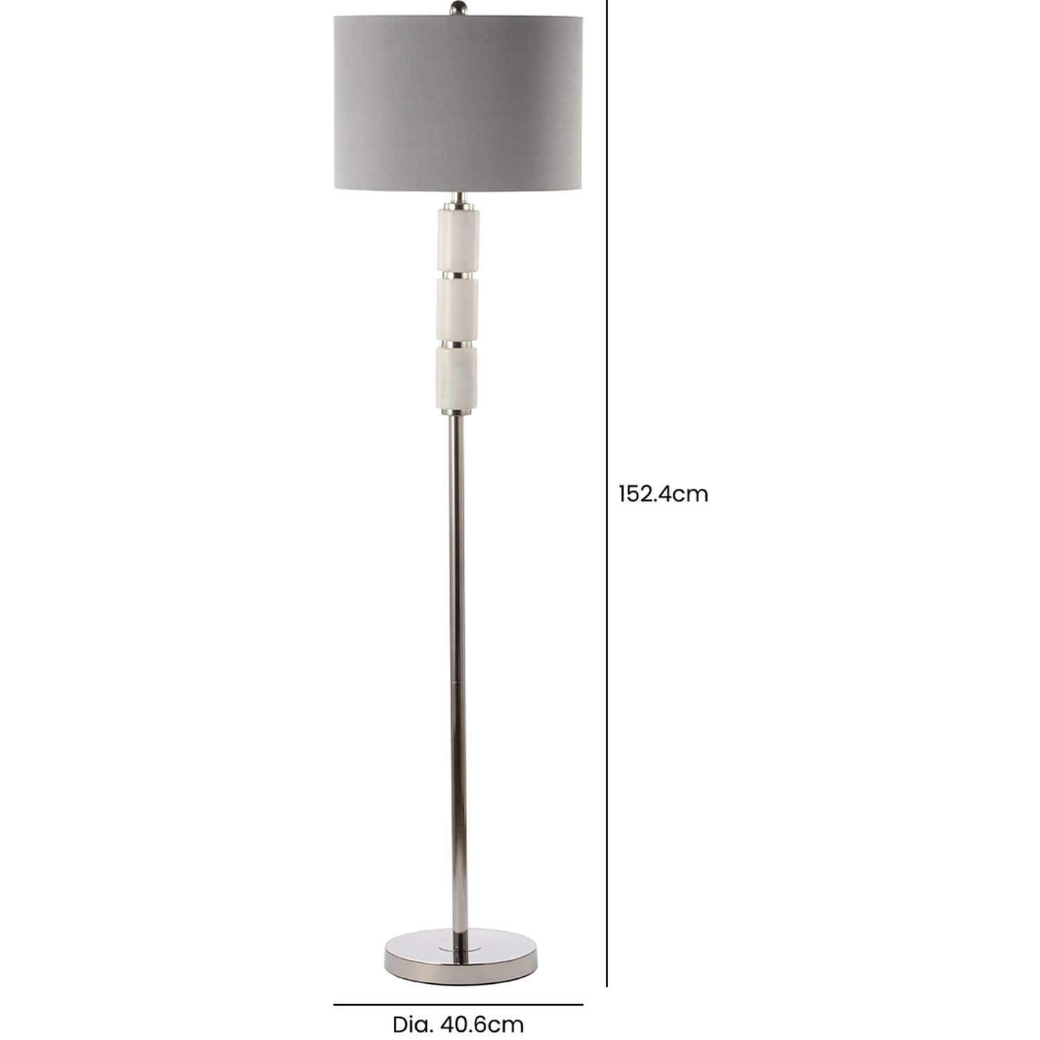 Tall Ceramic Traditional Floor Lamp - Grey
