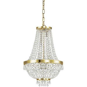 Caesar  6 Light Crystal Chandelier Gold Finish, G9