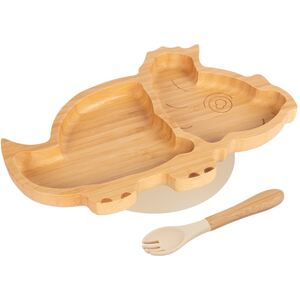 Bamboo Dinosaur Baby Weaning Plate  Fork Set