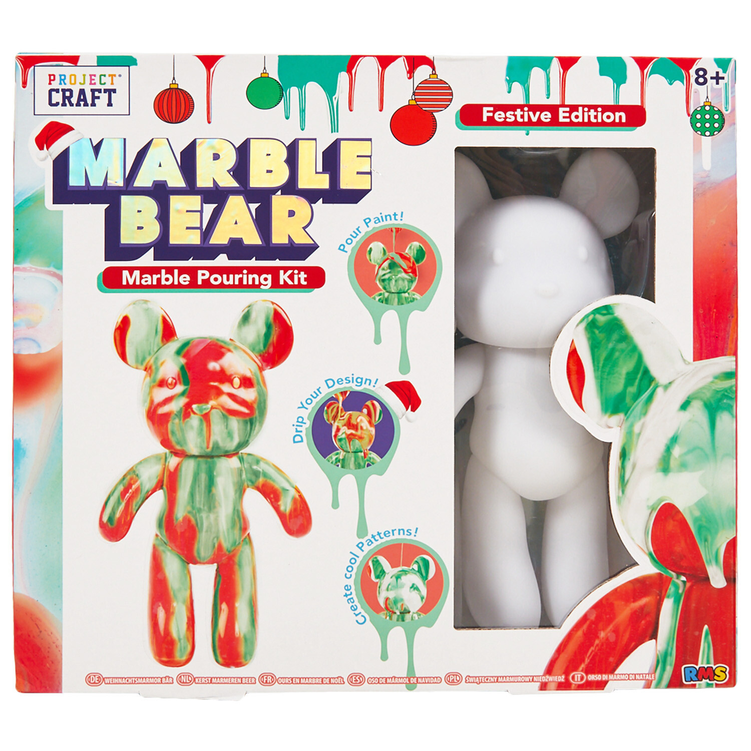 Marble Bear Paint Pouring Kit - White - Image 2