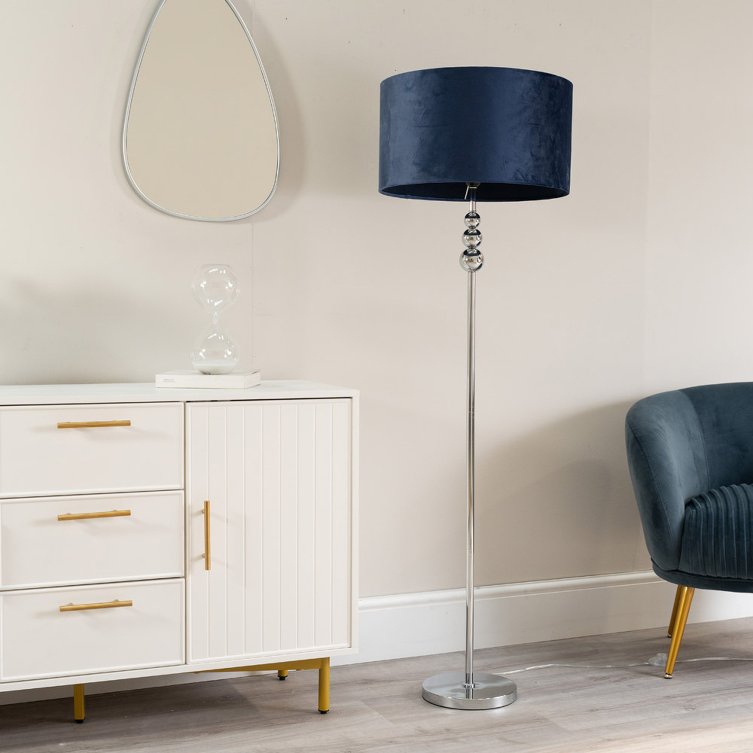 Image of Marissa Chrome Stacked Floor Lamp with&hellip;