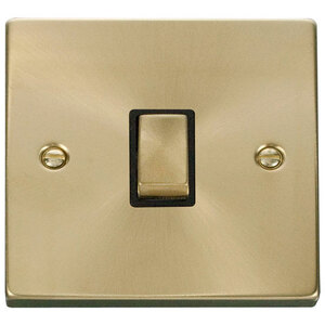 Satin  Brushed Brass 1 Gang 20A Ingot DP Switch