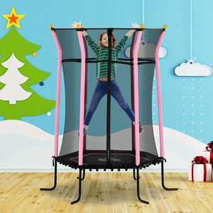 HOMCOM Kids Trampoline Indoor Outdoor Safety Frame