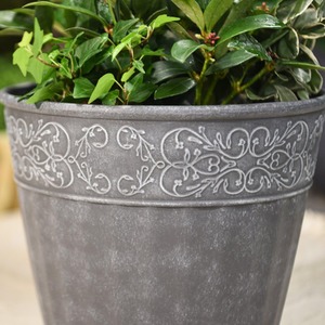 Damask Lead-effect Planters Flower Pots Lightweight