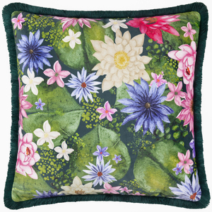 Marjoelle Flowers  Printed Velvet Cushion