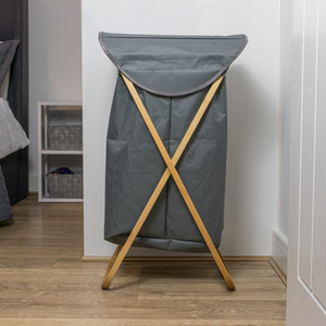 JVL Foldable Bamboo Laundry Storage Hamper