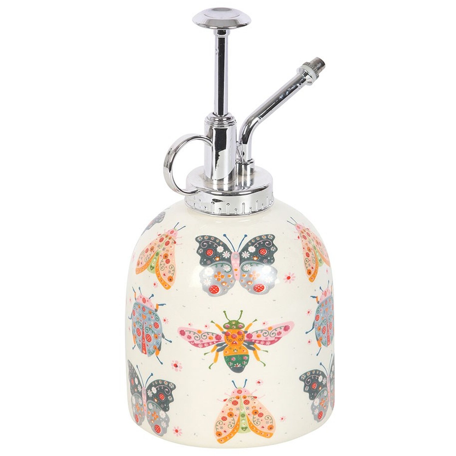 Floral Bug Print Ceramic Plant Mister - Multicolour
