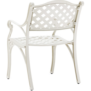 Beige Set of Two Garden Chairs with Mesh Backrests and Cushions shot 7742394