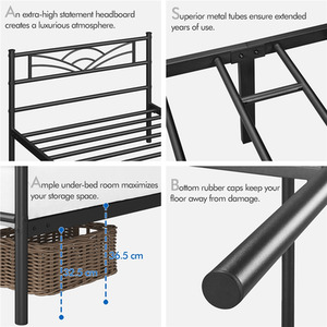 Black / Single Metal Bed Frame with Cloud Design shot 7824435