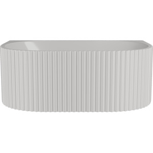 Contemporary Back To Wall Freestanding Bath with Ribbing 1600 x 780mm