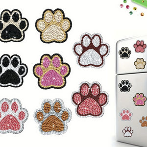 8 Paw Print Diamond Painting Magnets