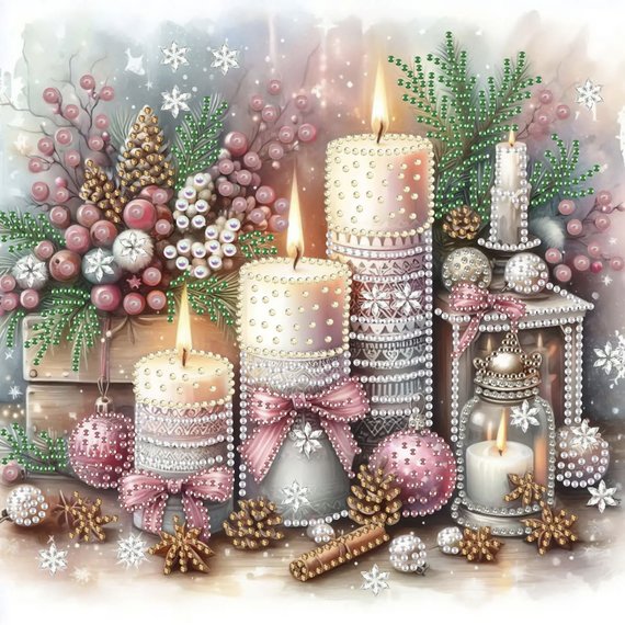 Festive Candles Diamond Painting