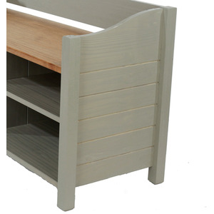 Corona Grey Pine Large Shoe Bench with Storage Area