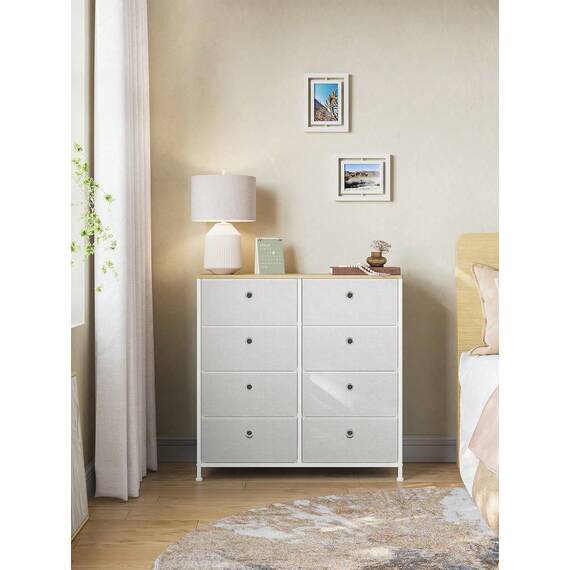 SONGMICS Dresser, Storage Unit with 8 Easy Pull Fabric Drawers