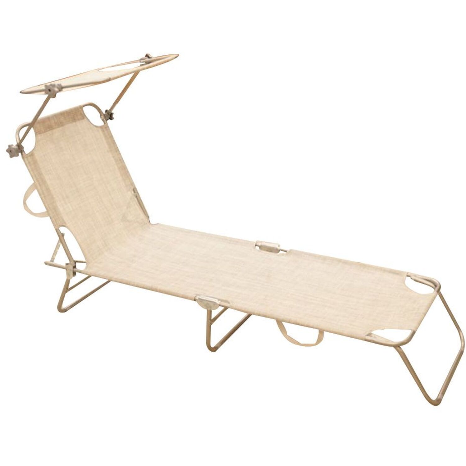 Premium Folding Recliner Sun Lounger Chair With Adjustable Sunshade - Patterned Grey