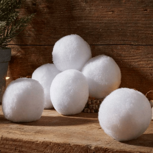 6cm 12 Pack of White Fabric Christmas Faux Snowballs