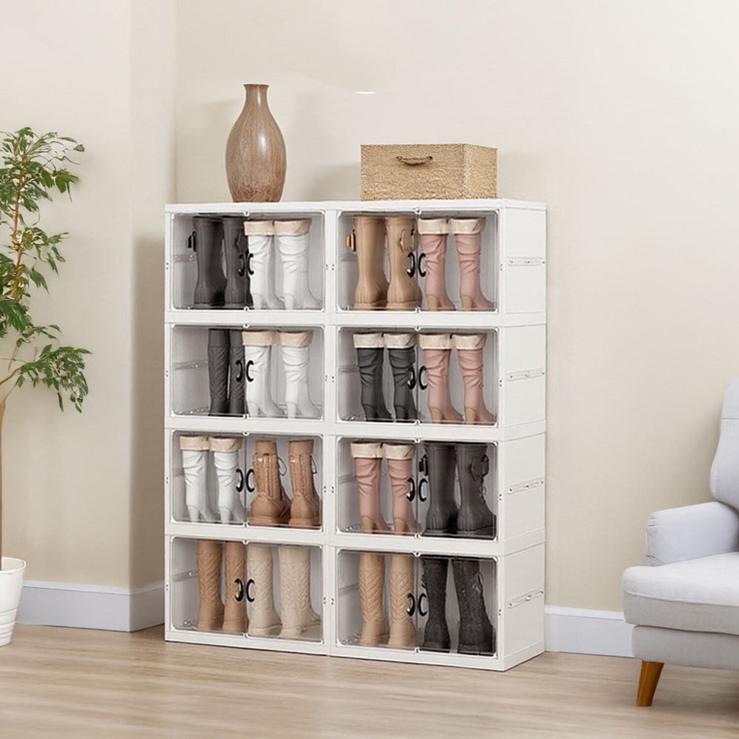 Lifeideas Foldable Storage Box - Transparent&White / 119cm