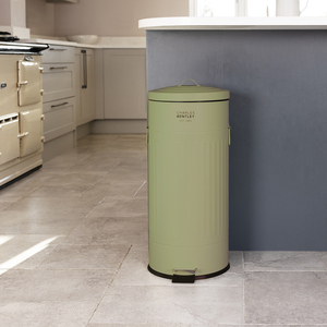 Charles Bentley 30L Retro Kitchen Pedal Bin Sage Green