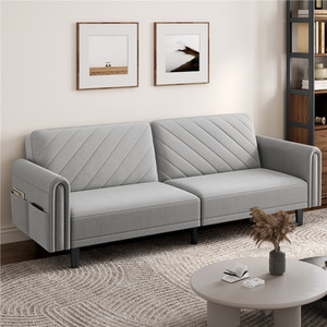 Light Grey Yaheetech Modern Convertible Sofa Bed Couch Bed shot 9902346