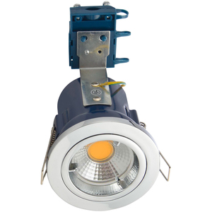 Chrome / 13.5cm 2 Pack of Fixed Recessed Fire Rated IP20 Downlights shot 10028889