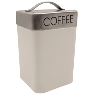 Coffee Canister Brushed Steel Container Airtight Kitchen Storage with Lid