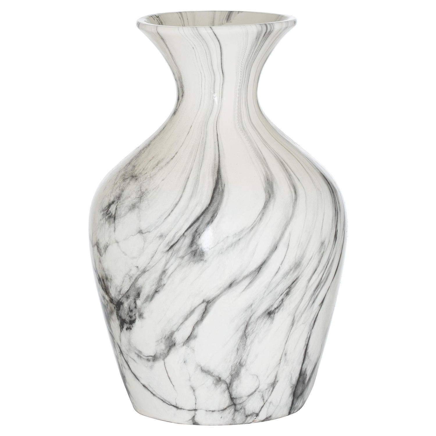 Elegant Marble Ellipse Large Vase For Stylish Decor - White