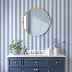 Pinstripe Wallpaper in Cornflower Blue