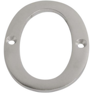 Dzina Satin Chrome Door Number 0 for Wooden and Composite Doors