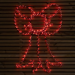 Light up Christmas Bow with 315 Twinkling Red LEDs