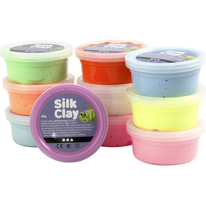 Silk Clay, Basic 2, assorted colours, 10x40 g