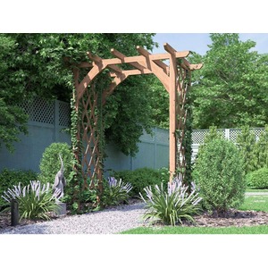 Dunster House Wooden Corner Pergola With Trellis