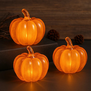 Set of 3 Autumn LED Pumpkin Ornaments