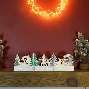 Festive Light Up LED Wood Village Scene
