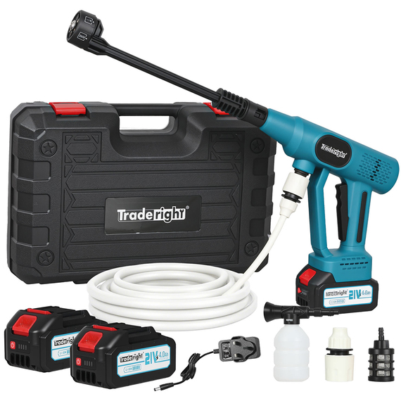 50Bar Cordless Pressure Washer Dual 4000mAh LCD 6 in 1 Nozzle Cleaner