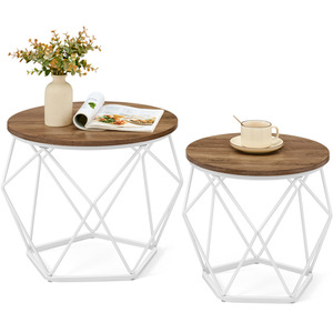 White / 39.2cm / Steel VASAGLE Set of 2 Side Coffee Tables shot 11614139