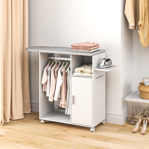HOMCOM Rolling Ironing Board Cabinet with Storage