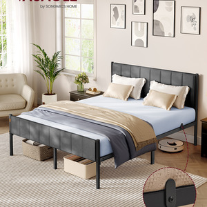 King Bed Frame, 150 x 190 cm, with Upholstered Headboard