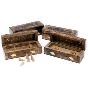 Incense Cone Smoke Box 6 Inch Mango Wood