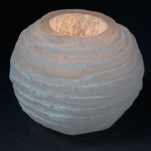 Selenite Snowball Candle Holder 8 cm