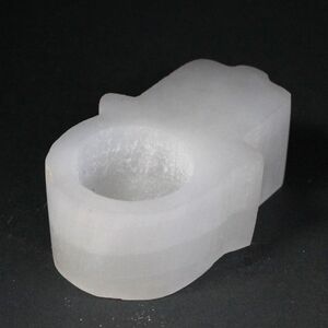 Elegant Selenite Hamsa Candle Holder