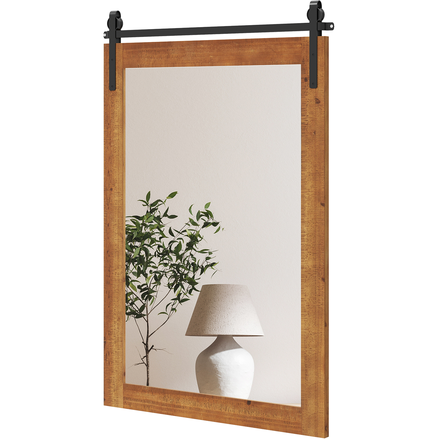 Rustic Bathroom Mirror - Brown