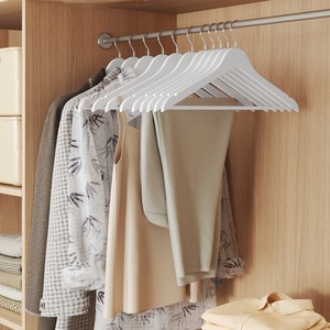 Wooden Hangers, Pack of 10, Coat Hangers, Pants Bar, Swivel Hooks