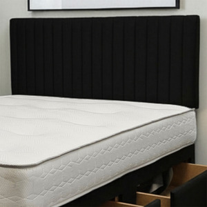 Black / Small Double Emily Plush Bed Set With Mattress, 4 Drawers And 24