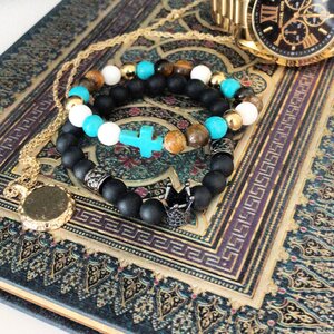 Black Agate Hamsa Bracelet for Protection  Good Fortune