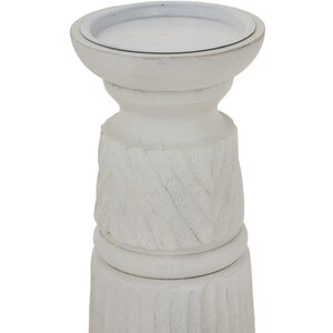 White Carved Candle Holder for Elegant Modern Classic Decor