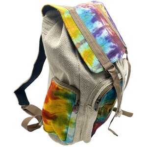 Tiedye Hemp Large Square Backpack - Eco-Friendly, Durable  Spacious